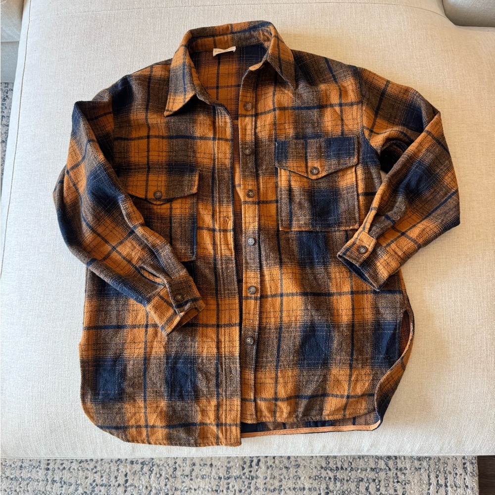 Allie Rose plaid button down utility jacket